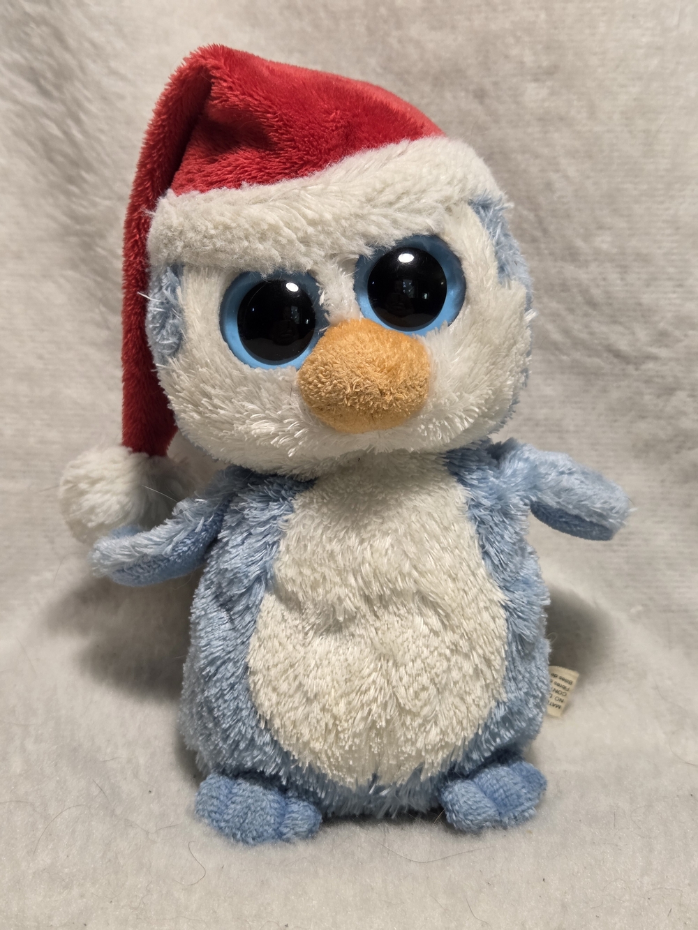FAIRBANKS Ty Beanie Boos Blue Penguin Christmas Red Cap 6" 2011 NO HANGTAG